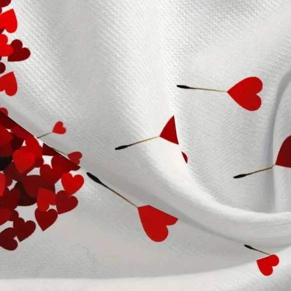 White T-Shirt with Red Heart Design - Picture 5 of 6